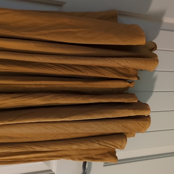 Anthropologie Golden Midi Silk Skirt - Picture 4 of 5